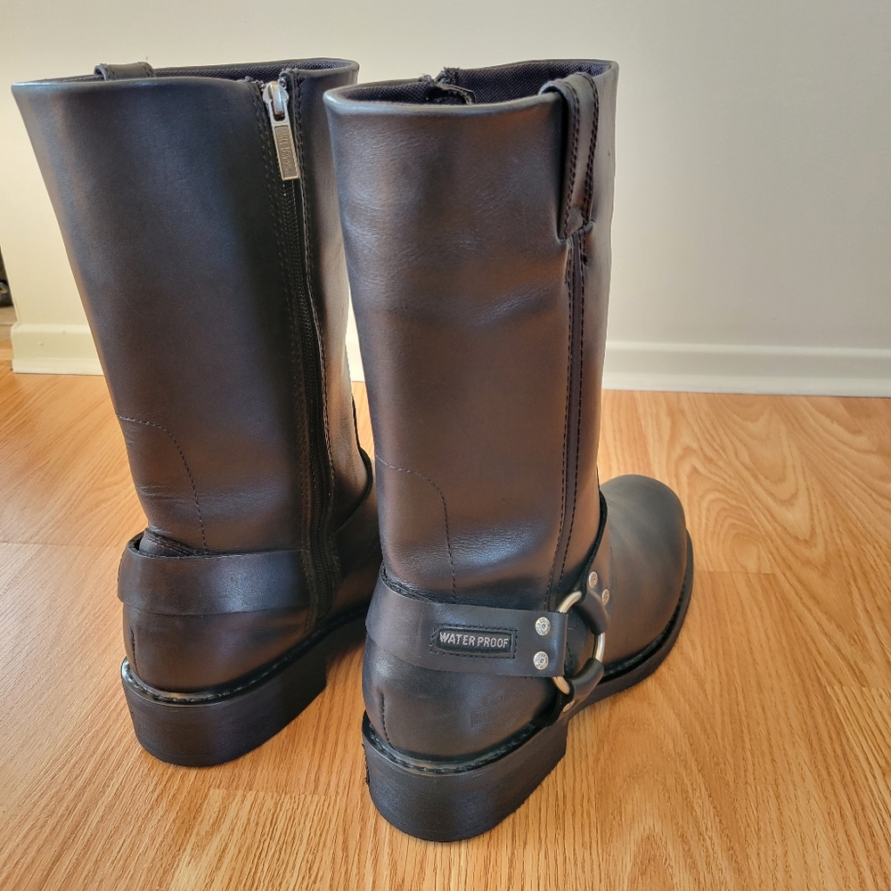 Harley-Davidson Men's Hustin Waterproof Harness Moto Biker Boots  Black Size 10. - Picture 6 of 16